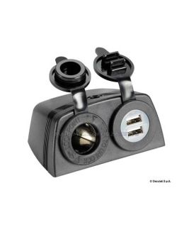 Presa accendisigari in PVC 12v con doppia USB esterna