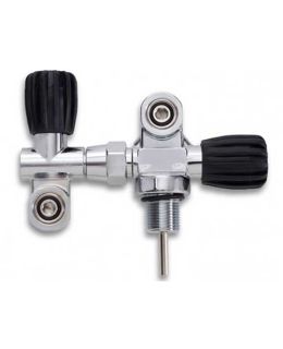 Rubinetteria doppio attacco filetto M25 per bombole sub