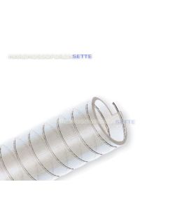 Tubo per acqua spiralato ad uso alimentare in pvc trasparente