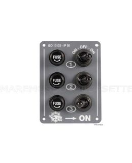 Mini pannello elettrico stagno 3 interruttori