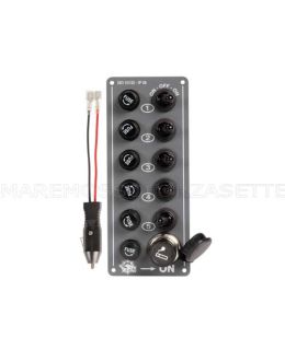 Mini pannello elettrico stagno 5 interruttori + accendisigari