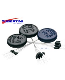 STOPPER TUBERTINI IN GOMMA OVALE PER GALLEGGIANTI PESCA