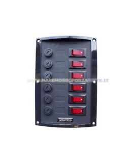 Pannello 6 interruttori luminosi verticale