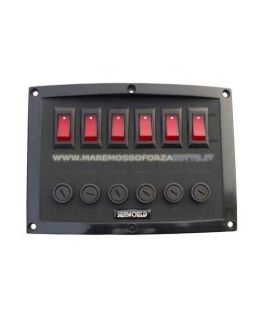 Pannello 6 interruttori luminosi orizzontale