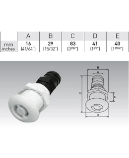 Sfiato aria per serbatoio portagomma Ø 16mm 