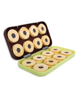 Scatola con 16 avvolgi lenza rotondi porta finali