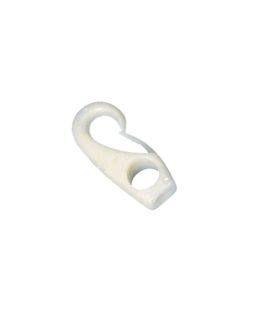 Moschettone in plastica con foro di colore bianco