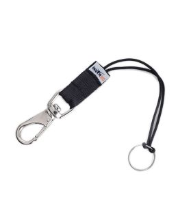 Clip porta torcia subacquea con moschettone e anello inox