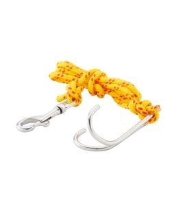 CLIP DOPPIO UNCINO INOX CON MOSCHETTONE 