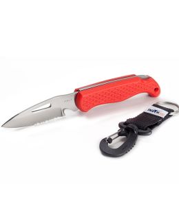 Coltello inox serramanico marine con clip a moschettone