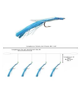 Calamento Deep Sea Leader con 4 Piume pesca a fondo