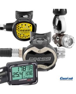 Erogatore Cressi Sub T10-SC PVD MASTER INT Con Octopus e DIGI 2