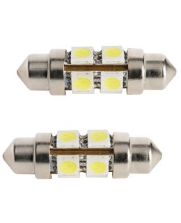 Lampadine 4 LED a Siluro mm 31 conf 2 pezzi