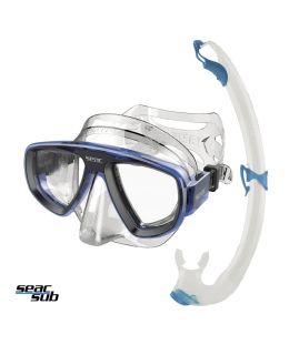 Maschera con Tubo aereatore Seac Sub Extreme Clear-Blu