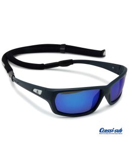 Occhiali Polarizzati Cressi Sub Bill Nero-Blu con Laccio
