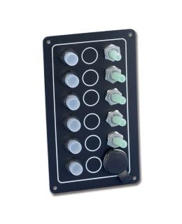 Pannello elettrico 5 interruttori e presa mm 192x102 IP64