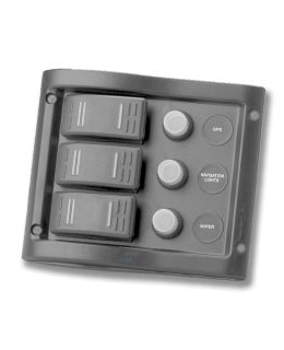 Pannello elettrico 3 interruttori Nero mm 130x110 IP56