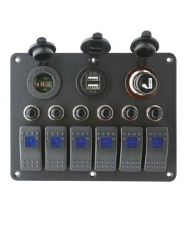 Pannello elettrico 6 interrutori e accendisigari