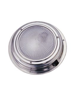 Plafoniera inox con interruttore 140 mm