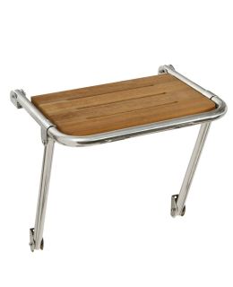 Plancetta di poppa cm 36x34 acciaio inox e Iroko con scaletta