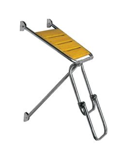 Plancetta di poppa cm 45x45 acciaio inox e Iroko con scaletta