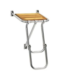 Plancetta di poppa cm 36x34 acciaio inox e Iroko con scaletta