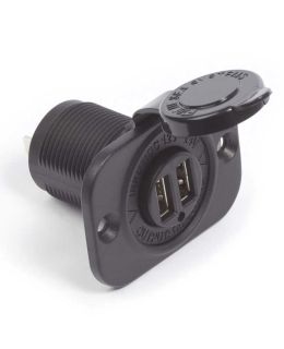 Presa USB doppia ad incasso Nera