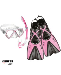 Set maschera con pinne Mares X-One Rosa per bambini