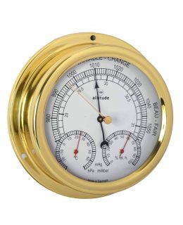 Altitude 866 Ø Stazione Barometrica 150mm in Ottone Lucidato