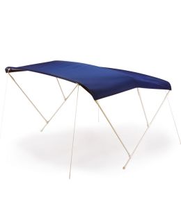 Tendalino barca e gommoni 3 archi Tubo alluminio Bianco Ø 20 mm Telo Blu 140h