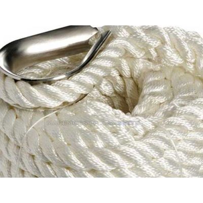 Cima bianca di ormeggio con impiombatura e redancia 12mm 6mt