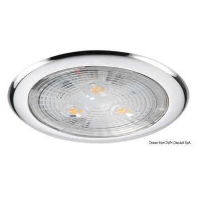 Plafoniera luce led senza incasso 3 led Ø 75mm 12vdc