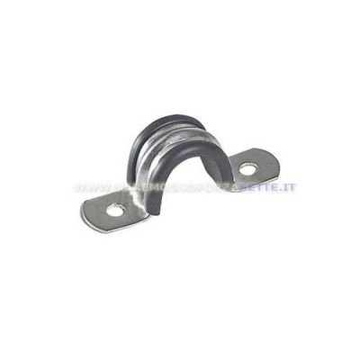 Cavallotti inox e gomma per fissaggio tubi 26mm