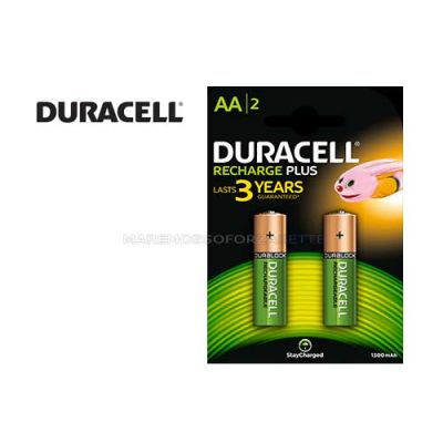 Pile ricaricabili Duracell plus AA stilo Blister 2 pz