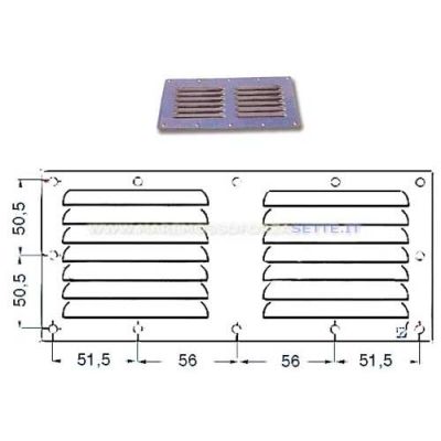 Griglia inox rettangolare di areazione 116 x 230