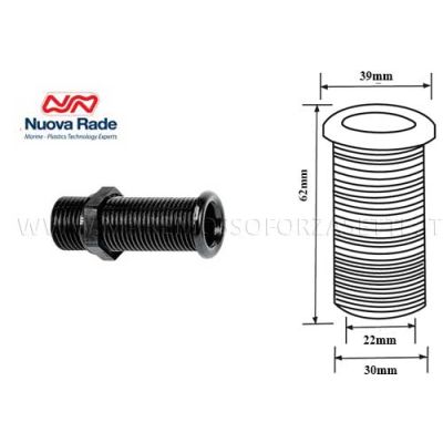 Boccola per tappo Ø 22mm lunghezza mm  62