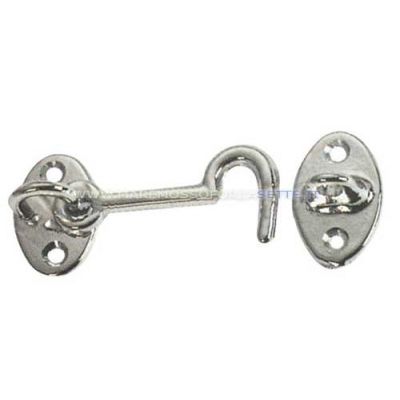 Gancio fermaporta in ottone cromato 100mm