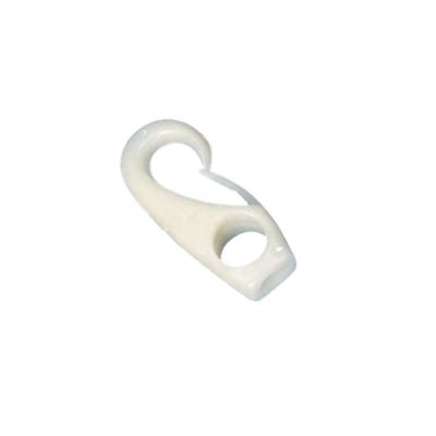 Moschettone plastica con foro  4mm colore bianco