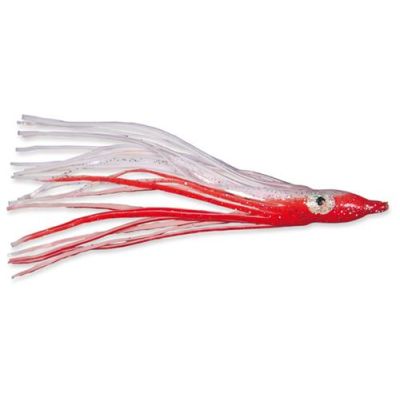 Polpetti octopus silicone busta 5pz cm 4,5 bianco/rosso