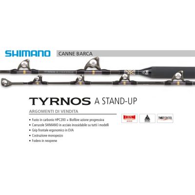 Canna Barca Da Traina Shimano Tyrnos A 20lbs Roller Guide