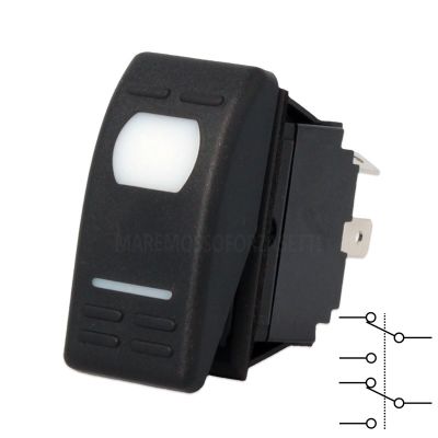 Interruttore Doppio Deviatore IP56 MOM-OFF-MOM 15A con Led