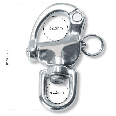 Moschettone in Acciaio Inox 128mm Spinnaker sgancio Rapido