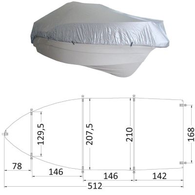 Telo ricovero mis 1 per barca da 427cm a 488cm Grigio 300D
