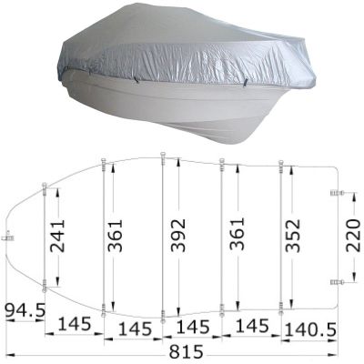Telo ricovero mis 8 per barca da 700cm a 780cm Grigio 600D