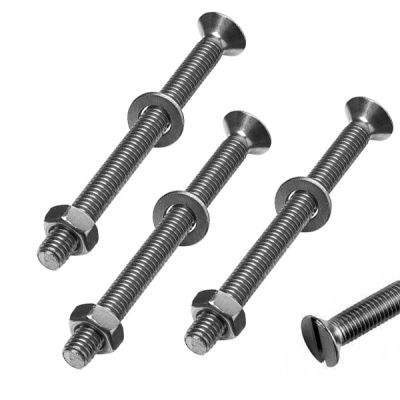 Vite inox 316 Ø 5mm x 50mm con Dado e rondella Blister 3 pezzi