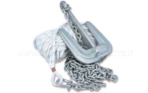 Ancora Hall 6 kg completa con cima e catena 44 metri