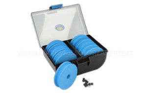 Contenitore con 10 avvolgilenze porta finali da pesca