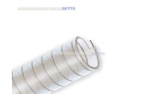 Tubo per acqua spiralato ad uso alimentare in pvc trasparente