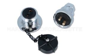 Presa con spina impermeabile 2 poli max 20 Amp. Ø 46mm