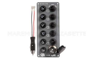 Mini pannello elettrico stagno 5 interruttori + accendisigari